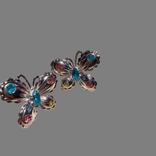 珠宝 圣玛利亚蓝宝石蝴蝶宝石项链 晚宴高定 贝母蝴蝶水滴耳环