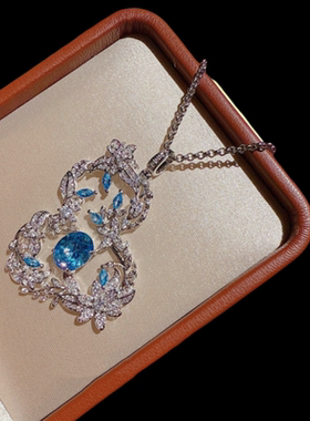 花间秘境 大号葫芦繁花宝石项链 高定珠宝葫芦福禄海蓝宝闪钻耳环