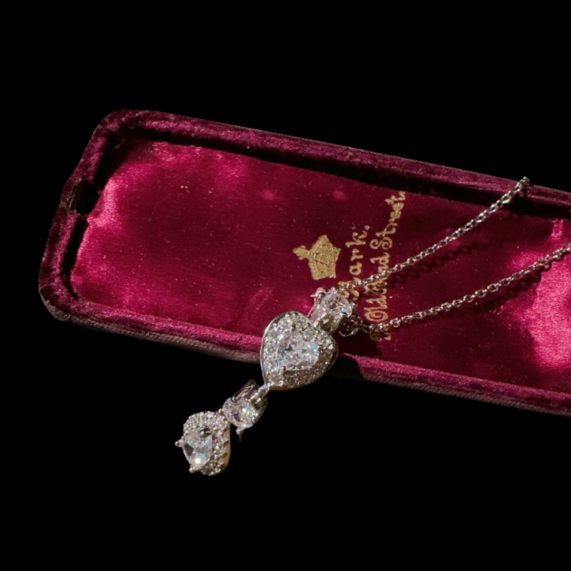 仙女珍珠泪 鸽子蛋宝石戒指 富丽堂皇 镀18K金 爱心水滴锆石项链