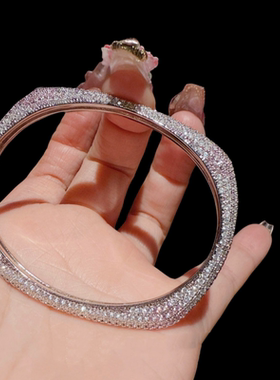 珠宝 华尔兹玫瑰渐变满天星手镯 宴会高定璀璨大克拉繁花手链套装