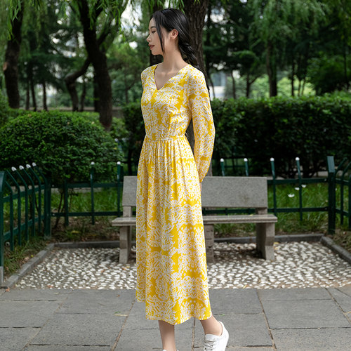旅行文艺显瘦连衣裙丝棉碎花