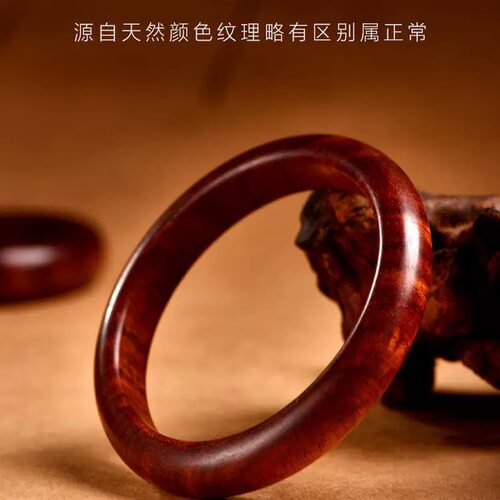 天然非洲小叶紫檀木手镯女士新中式血檀黑檀木质手串檀香文玩镯子