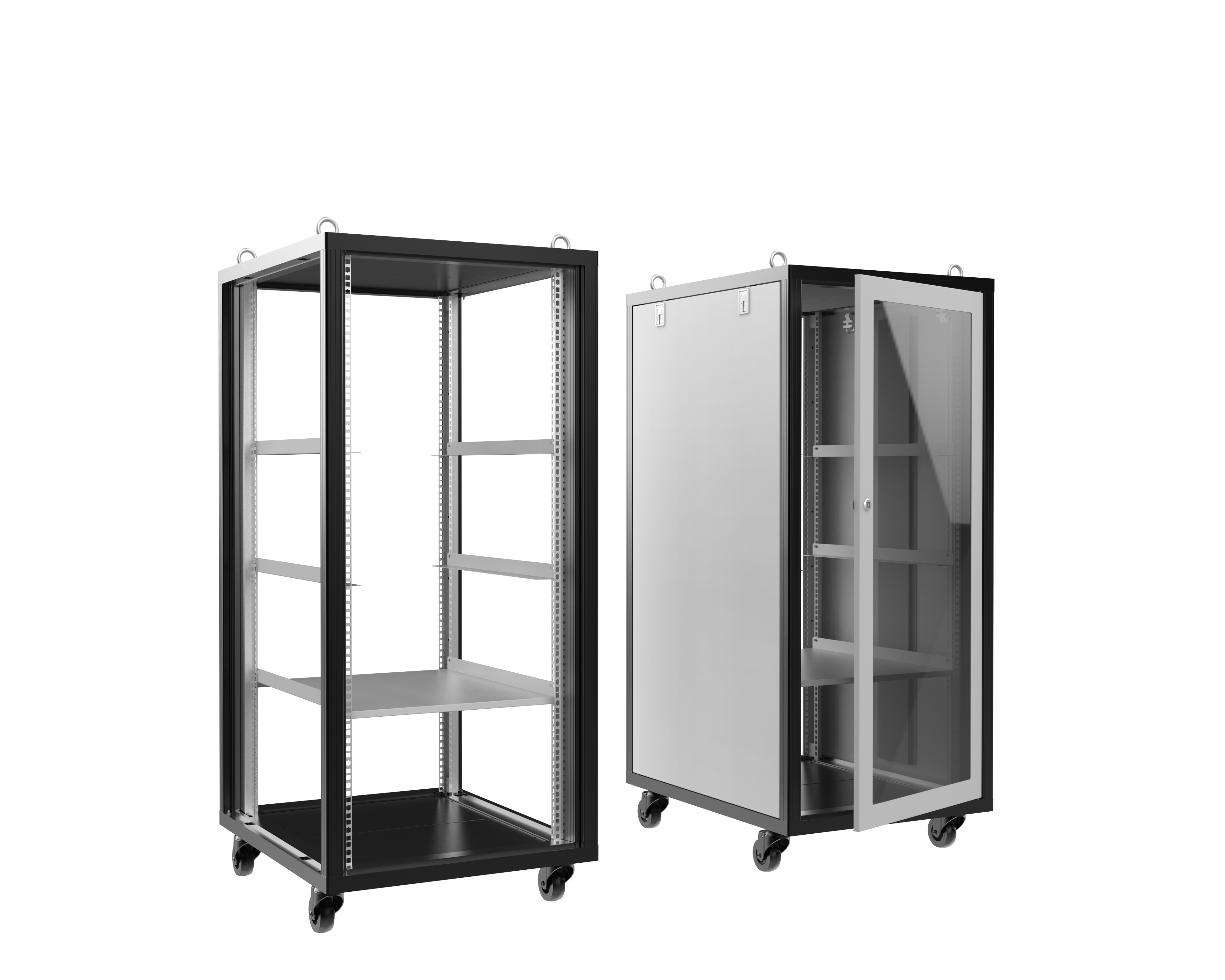 27u型材机柜19英寸标准开放式仿schroff(施洛福)机柜及机柜配件