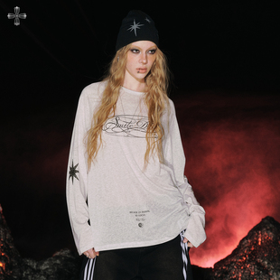 宽松长袖 SMILE 微透罩衫 月石 街头辣妹跳舞爵士舞百搭上衣 DDD