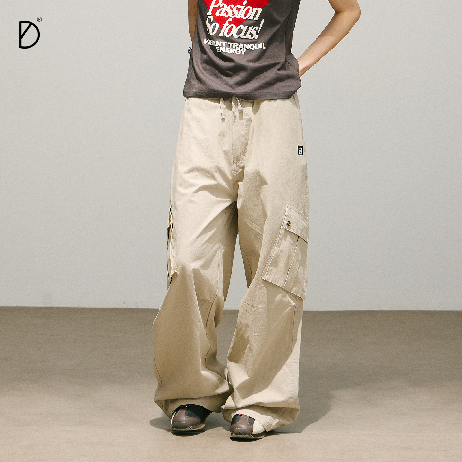 SMILEDDD美式斜口带工装裤