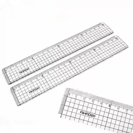 方格槽尺动漫直尺20cm30/50cm绘图网格尺测量凹尺九宫格格子界尺