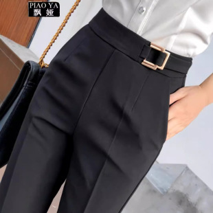 高腰职业九分裤 女春秋夏新款 小个子通勤 裤 今年流行特惠哈伦西装
