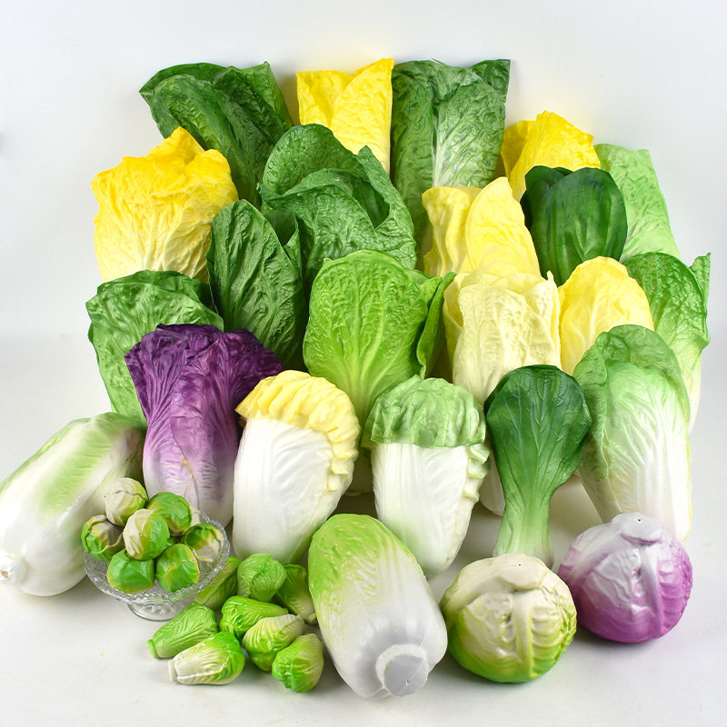 仿真大白菜模型PU假蔬菜娃娃菜包菜青菜橱柜装饰家居超市摆件道具