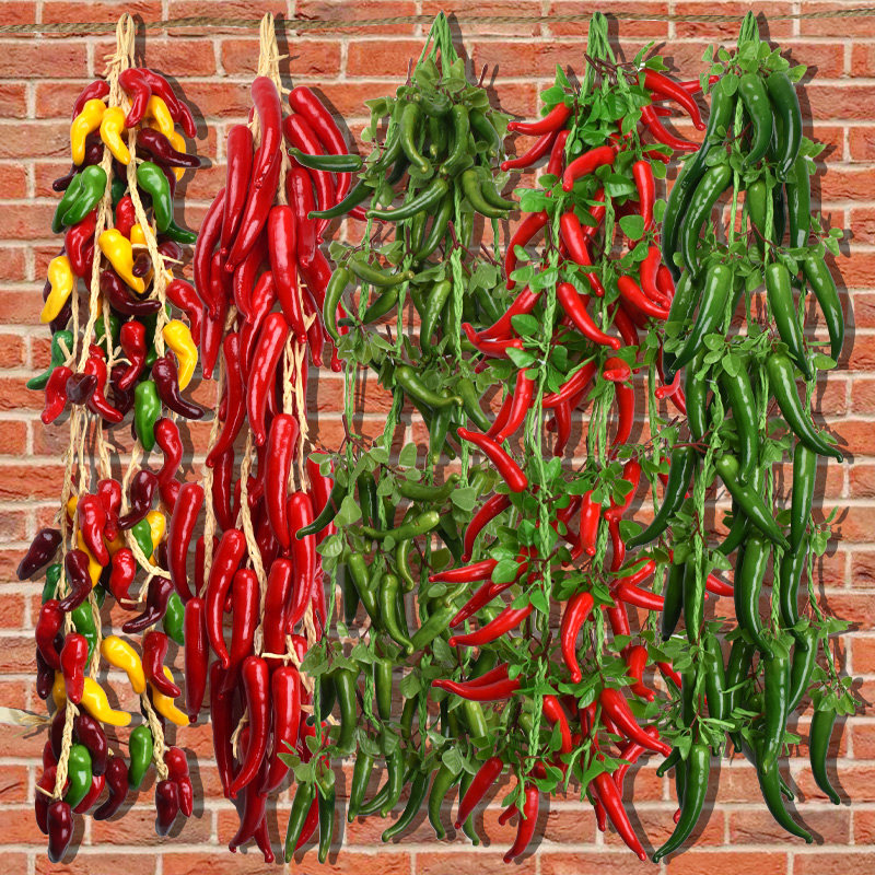 假玉米红辣椒串大蒜农作物农家乐庭院仿真水果蔬菜挂串装饰品挂件