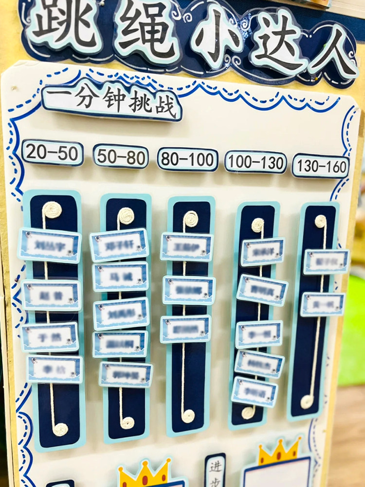 幼儿园环创主题墙成品跳绳游戏区角区域材料投放材料教室走廊装饰