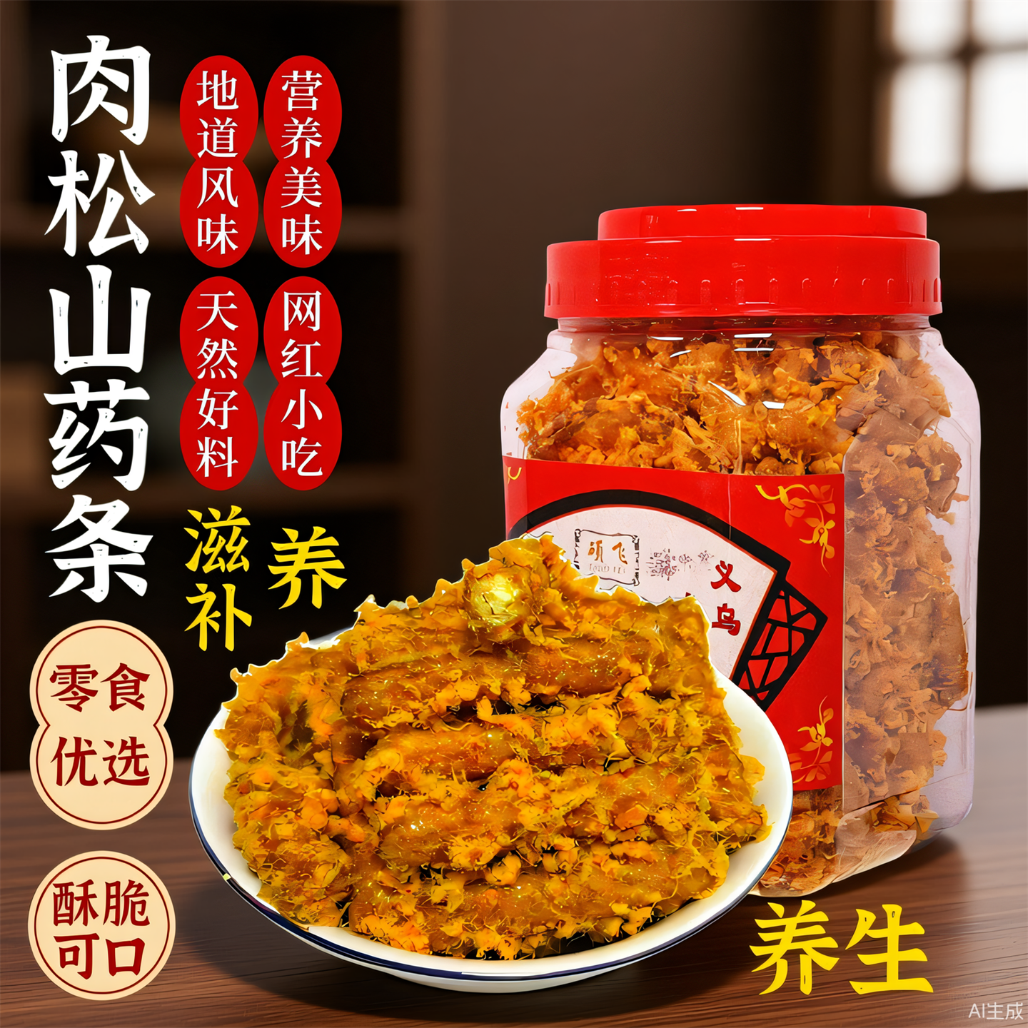 新品正宗肉松山药条罐装网红休闲零食营养酥脆滋补养生浙江土特产