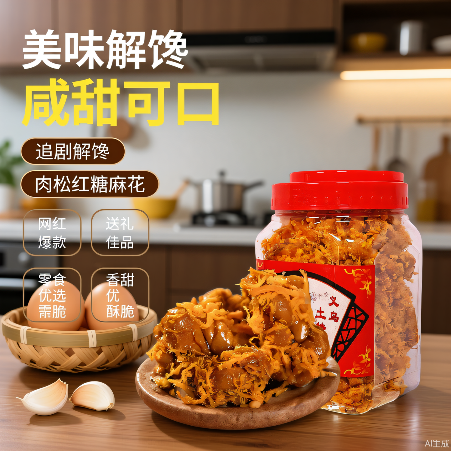 正宗肉松红糖小麻花罐装网红休闲零食营养酥脆滋补养生浙江土特产