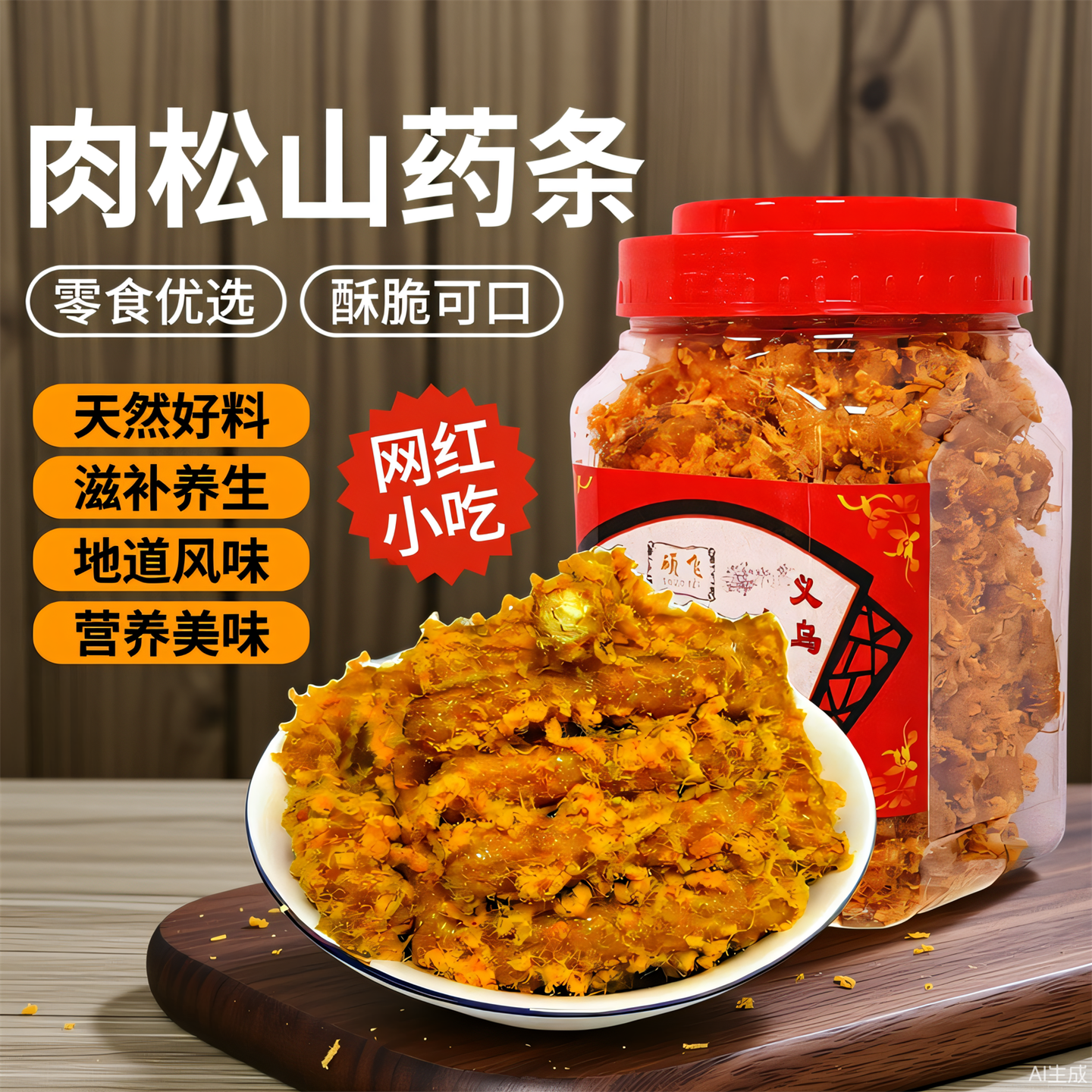 新品正宗肉松山药条罐装网红休闲零食营养酥脆滋补养生浙江土特产