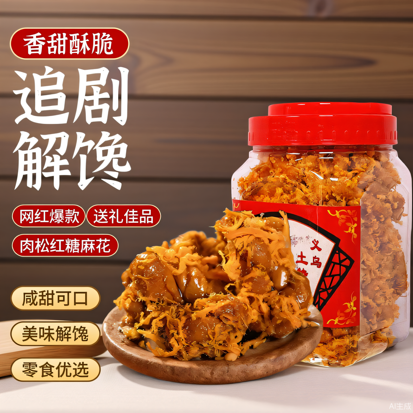 正宗肉松红糖小麻花罐装网红休闲零食营养酥脆滋补养生浙江土特产