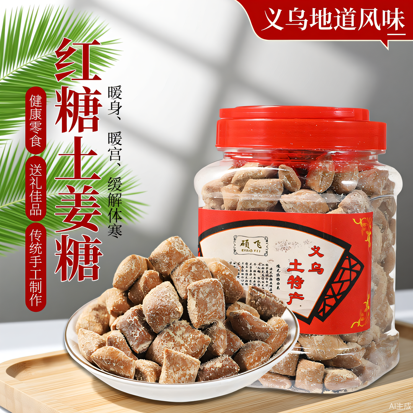 义乌红糖姜糖暖胃软糖果正宗老红糖纯手工罐装土特产暖宫孕妇零食