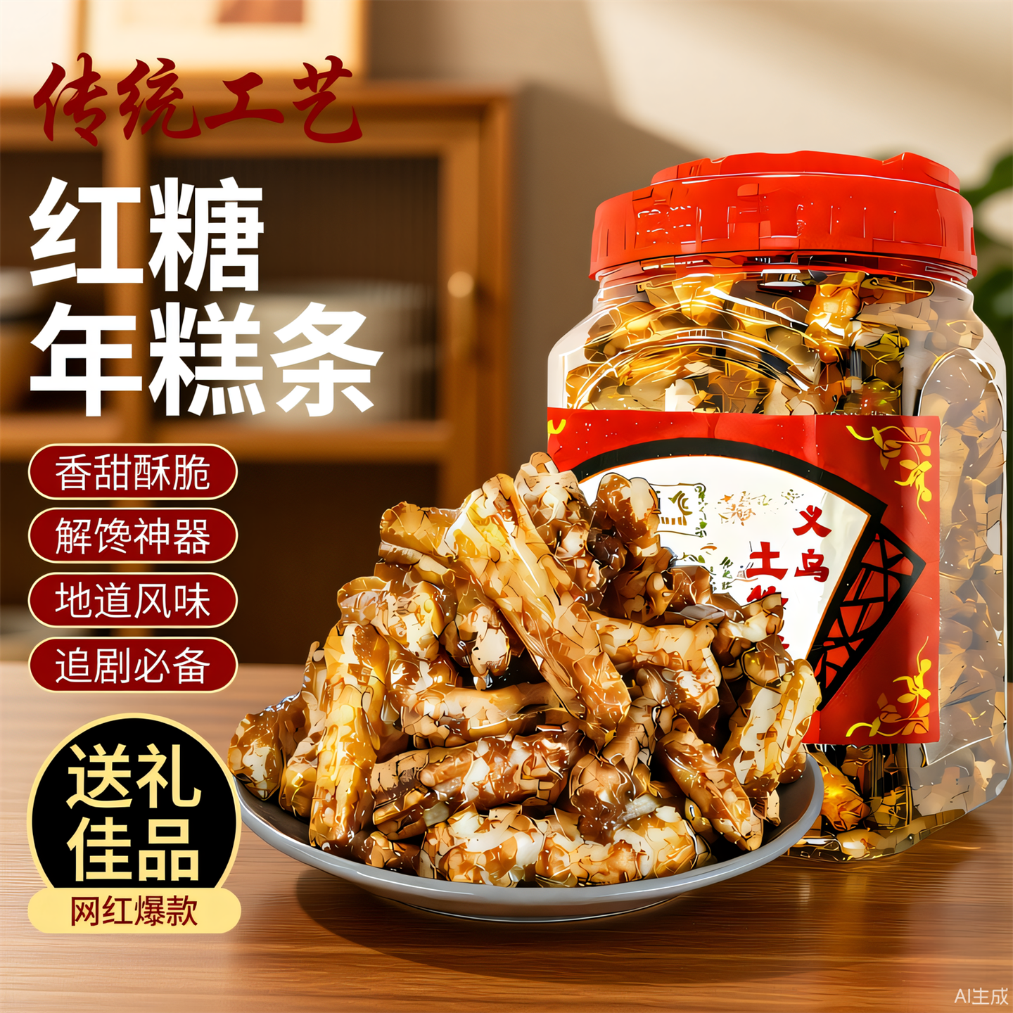 正宗红糖年糕罐装脏脏糕网红休闲零食营养酥脆滋补养生浙江土特产