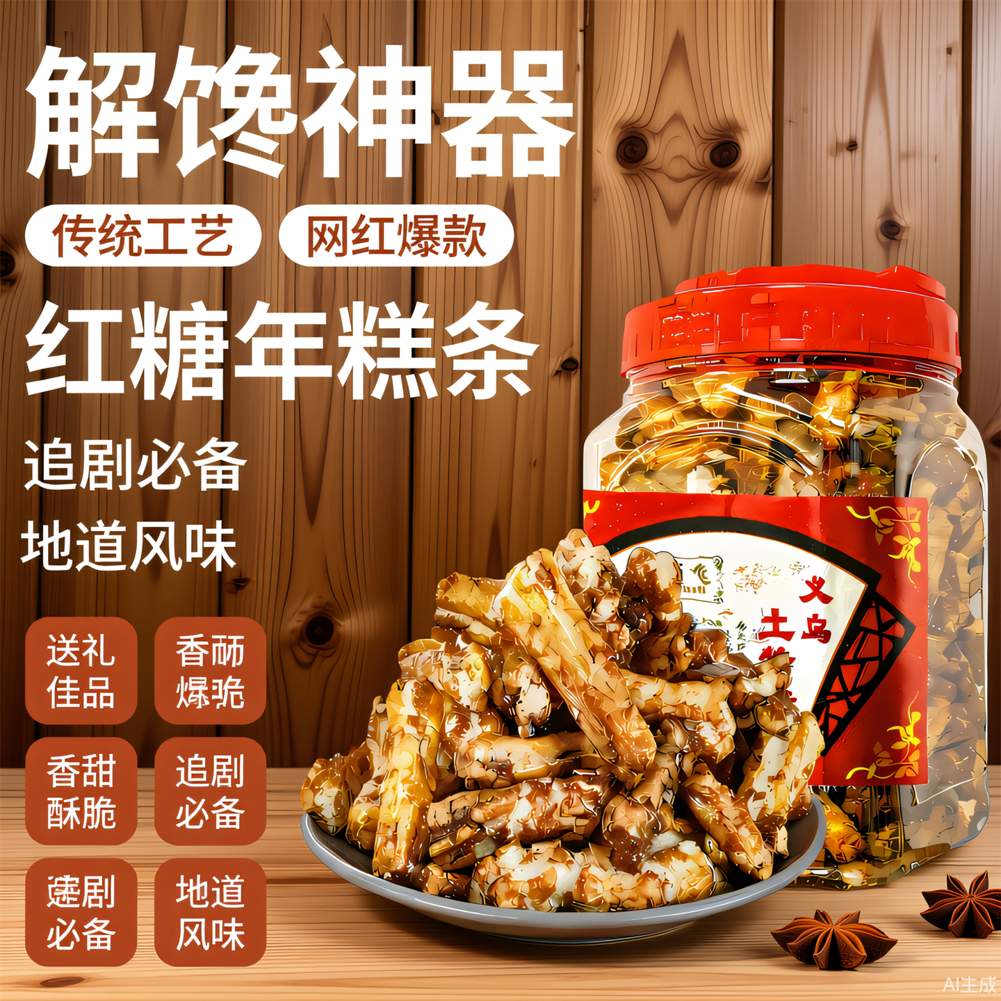 正宗红糖年糕罐装脏脏糕网红休闲零食营养酥脆滋补养生浙江土特产