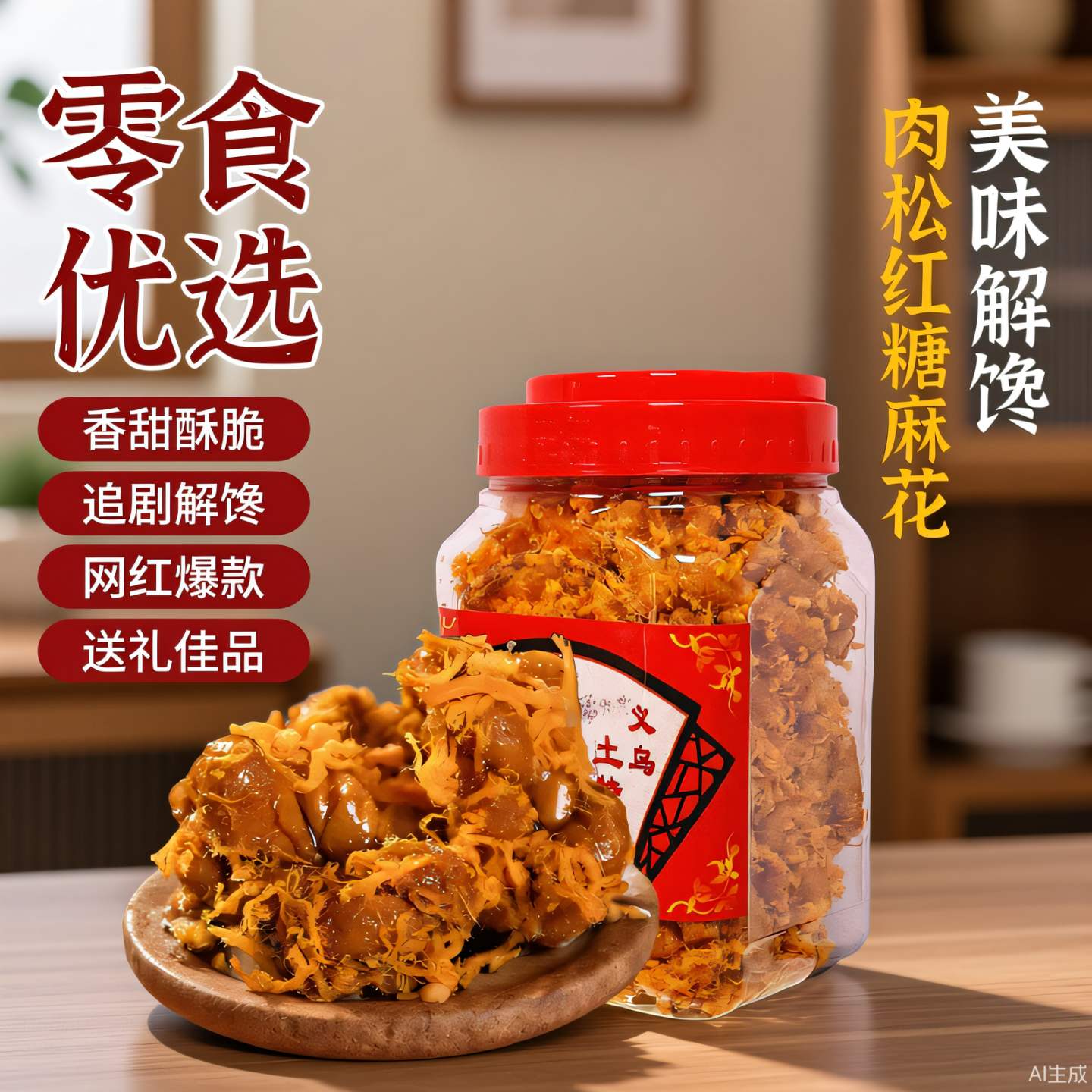 正宗肉松红糖小麻花罐装网红休闲零食营养酥脆滋补养生浙江土特产