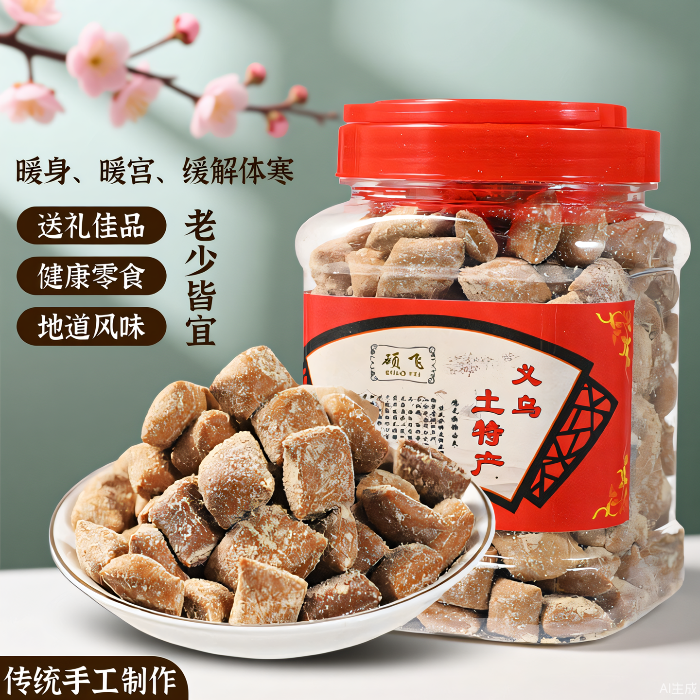 义乌红糖姜糖暖胃软糖果正宗老红糖块纯手工罐装土特产暖宫孕妇用