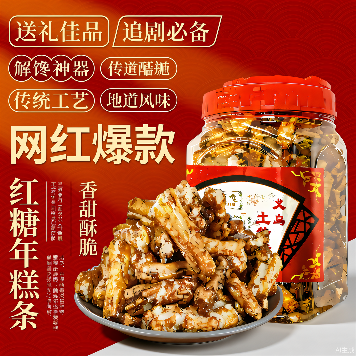 正宗红糖年糕罐装脏脏糕网红休闲零食营养酥脆滋补养生浙江土特产