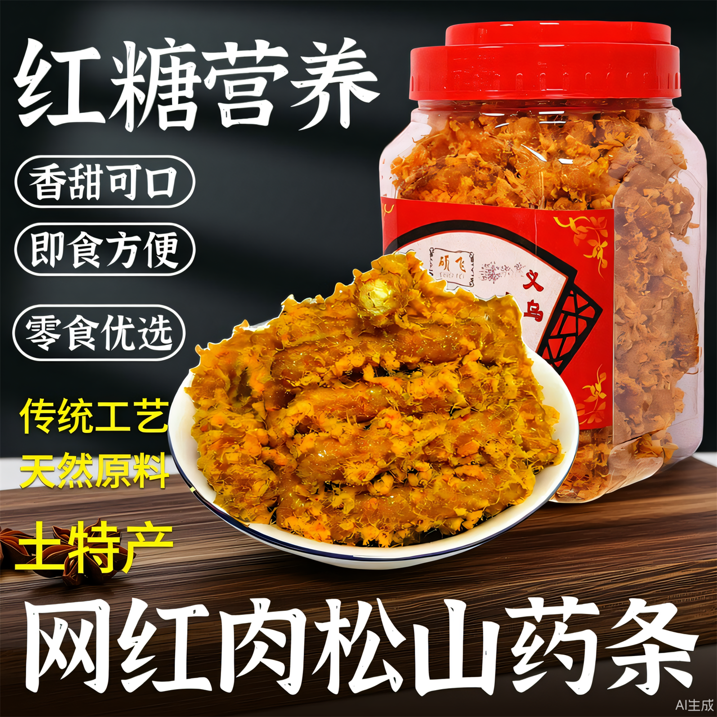 硕飞肉松山药条罐装网红休闲零食