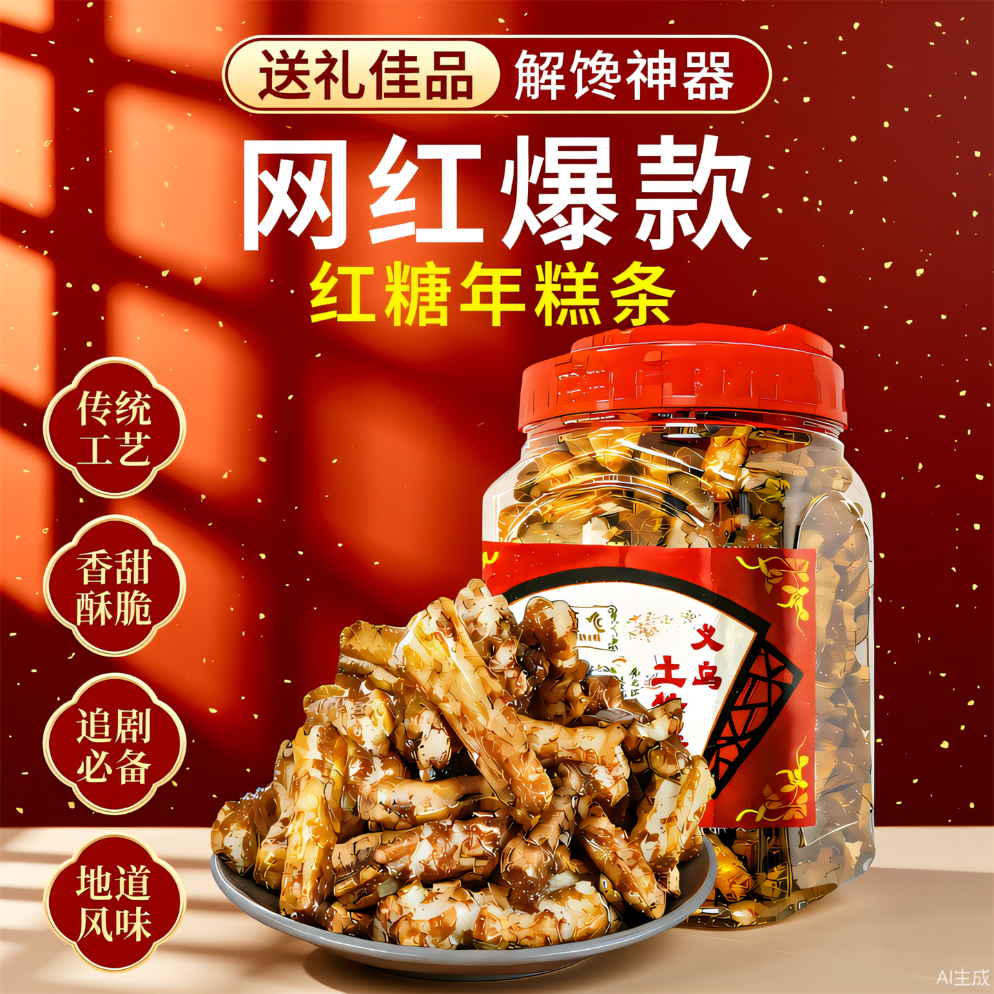 正宗红糖年糕罐装脏脏糕网红休闲零食营养酥脆滋补养生浙江土特产