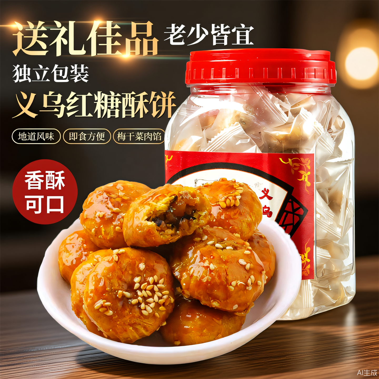 硕飞金华红糖酥饼梅干菜烧饼零食