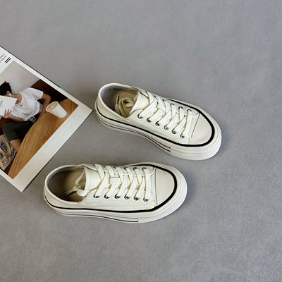 真皮厚底板鞋女款2025春季新款