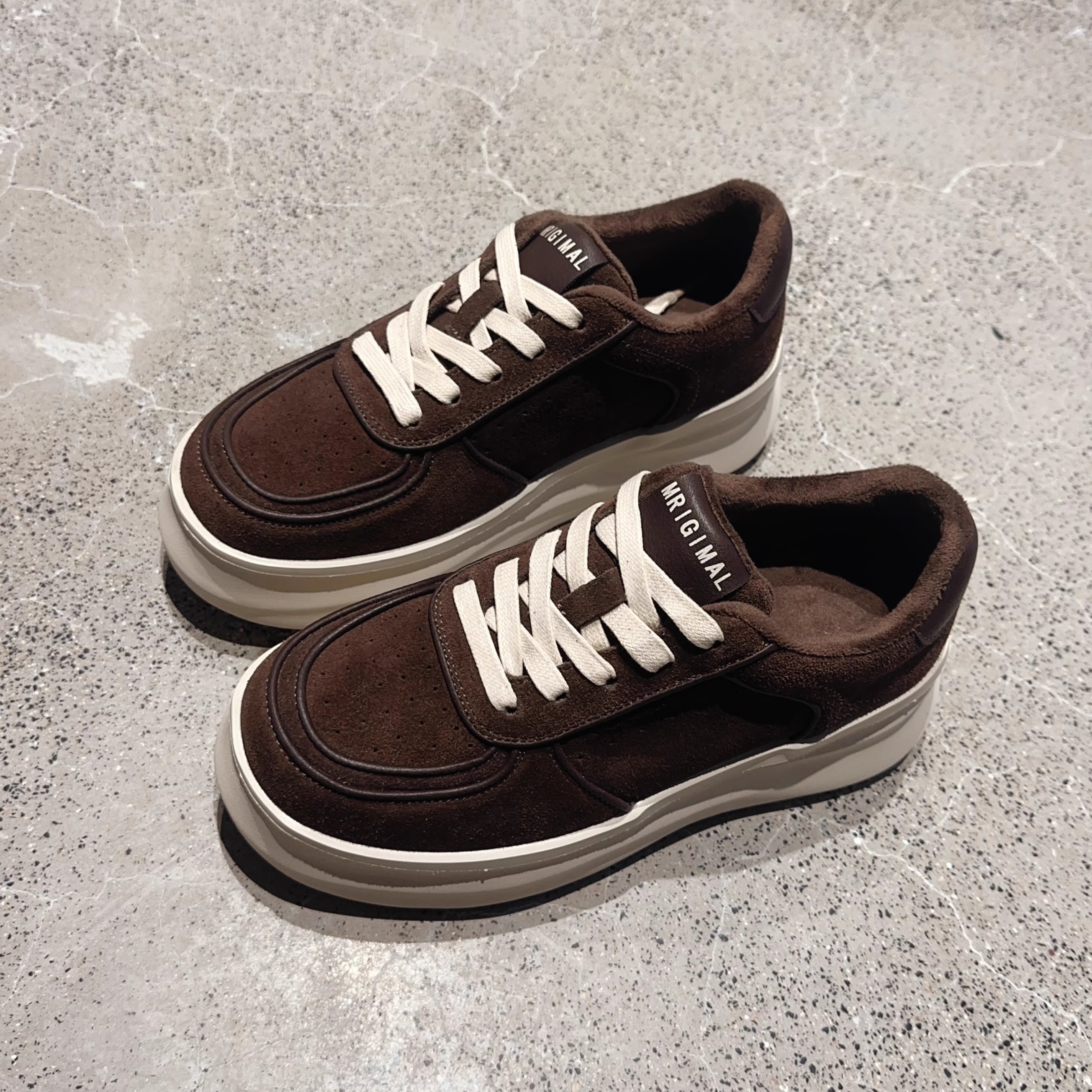 休闲板鞋女款2025新款加绒厚底