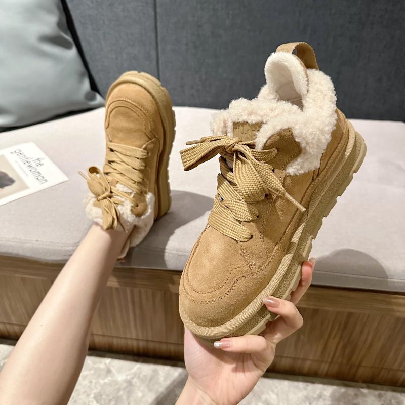 加绒厚底毛毛雪地靴女冬季外穿