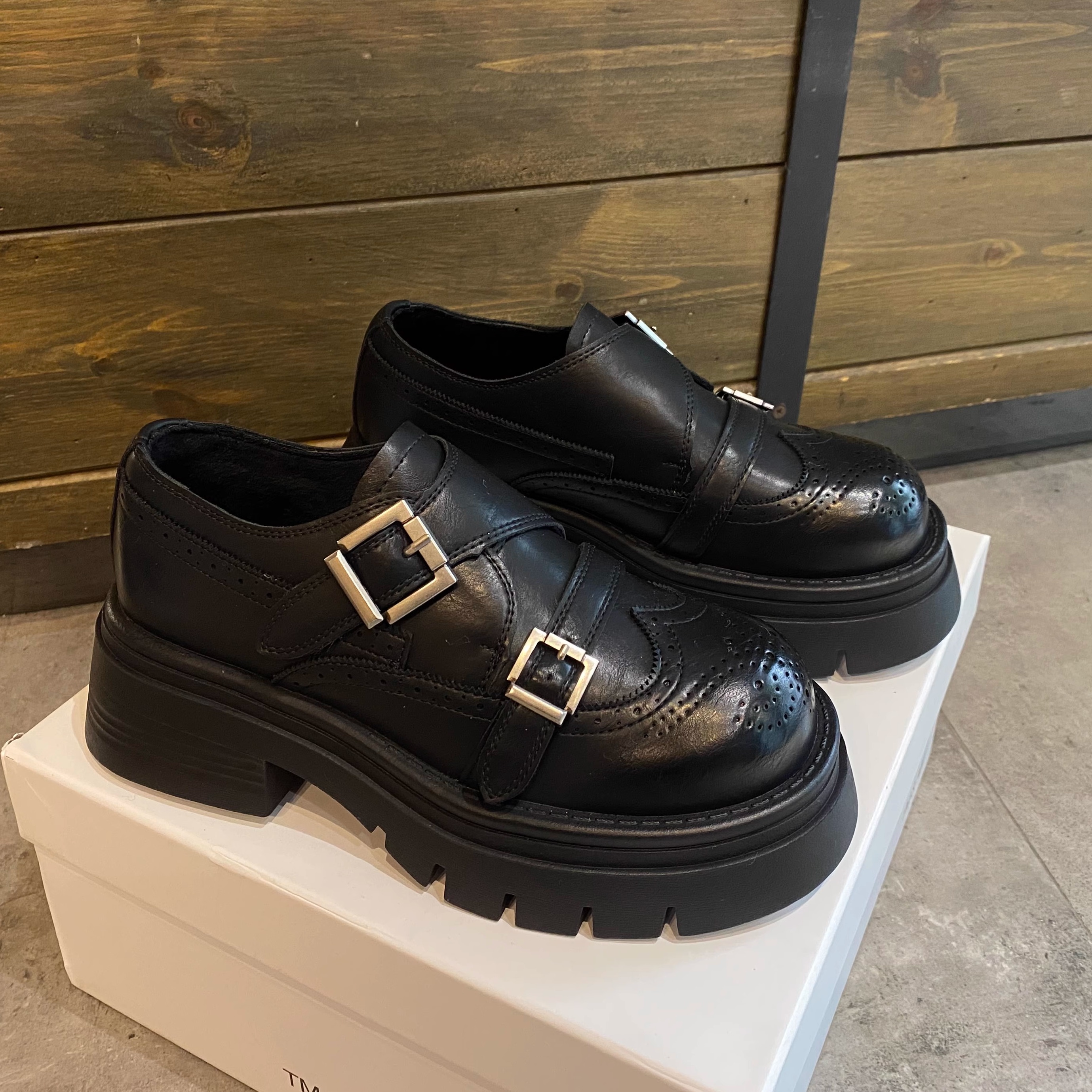 加绒乐福鞋女厚底增高英伦风小皮鞋女款