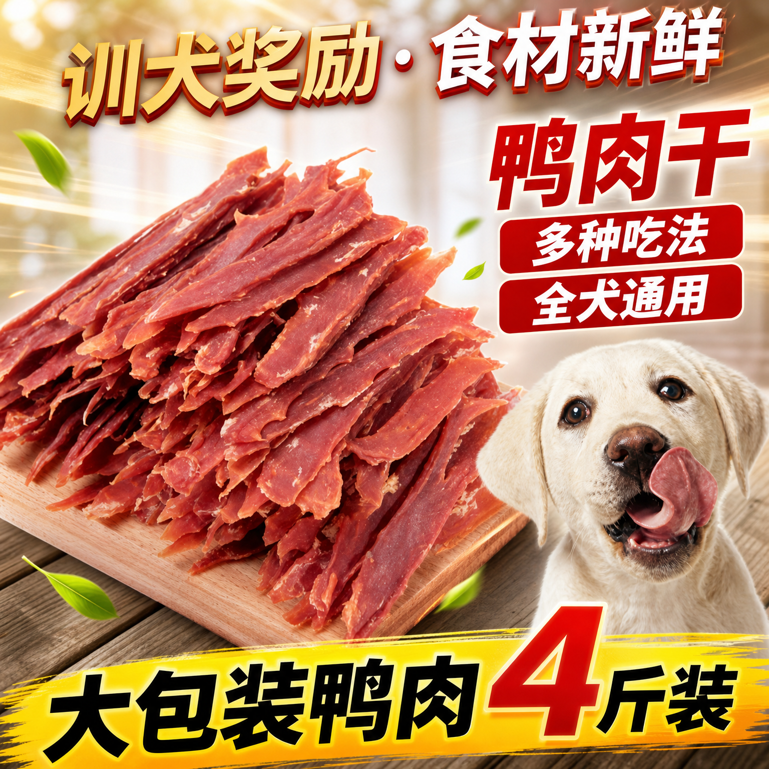 爱宠乐宠物狗狗零食鸭肉条4斤训犬奖励小型犬幼犬磨牙解馋鸭肉干