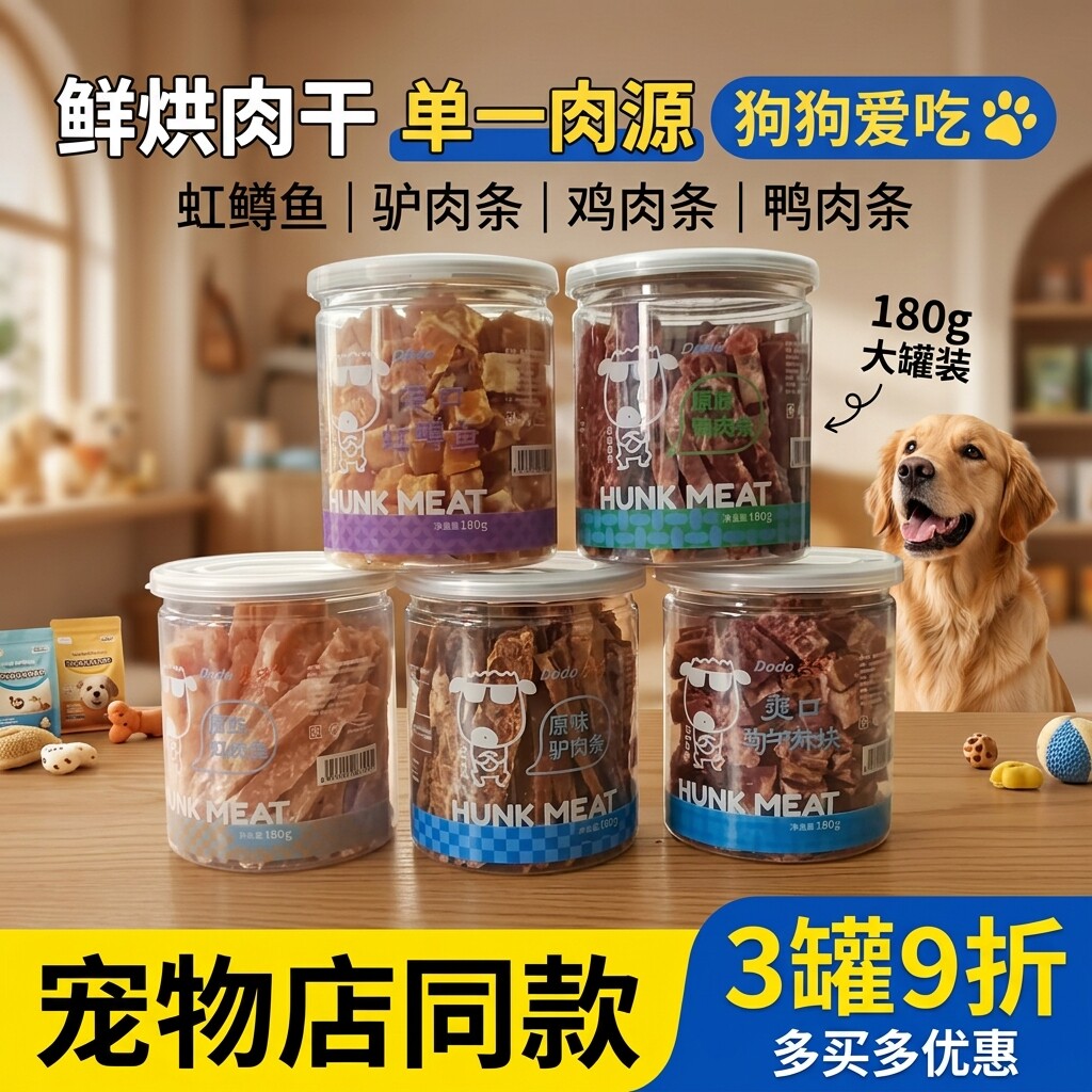 朵哆宠物狗狗零食肉干鸡肉鸭肉条