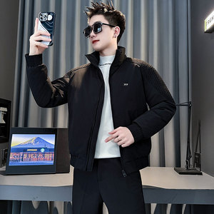 CF151-P138 控178 社会小伙麦穗拼接棉衣外套潮流棉服男棉袄 红图片