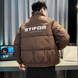 CF101-P138控178社会小伙店主风立领棉衣外套潮流棉服男黑1，男装棉衣，电商A343