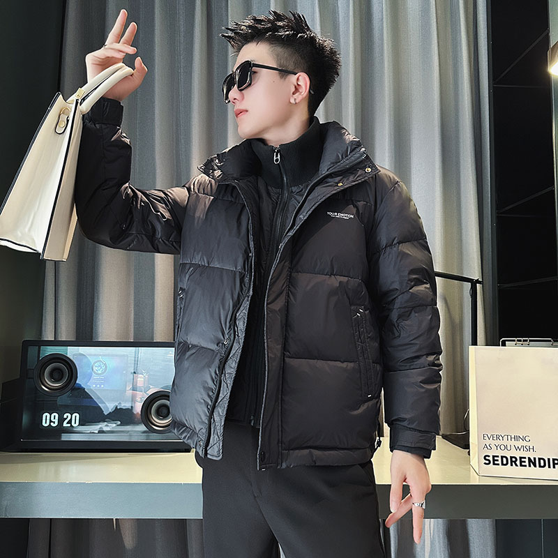 CF87-P148 控198 社会小伙假两件羽绒衣外套潮流羽绒服男 黑1图片
