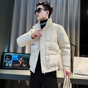 CF102-P138 控178 社会小伙店主风立领棉衣外套潮流棉服男 白色1图片