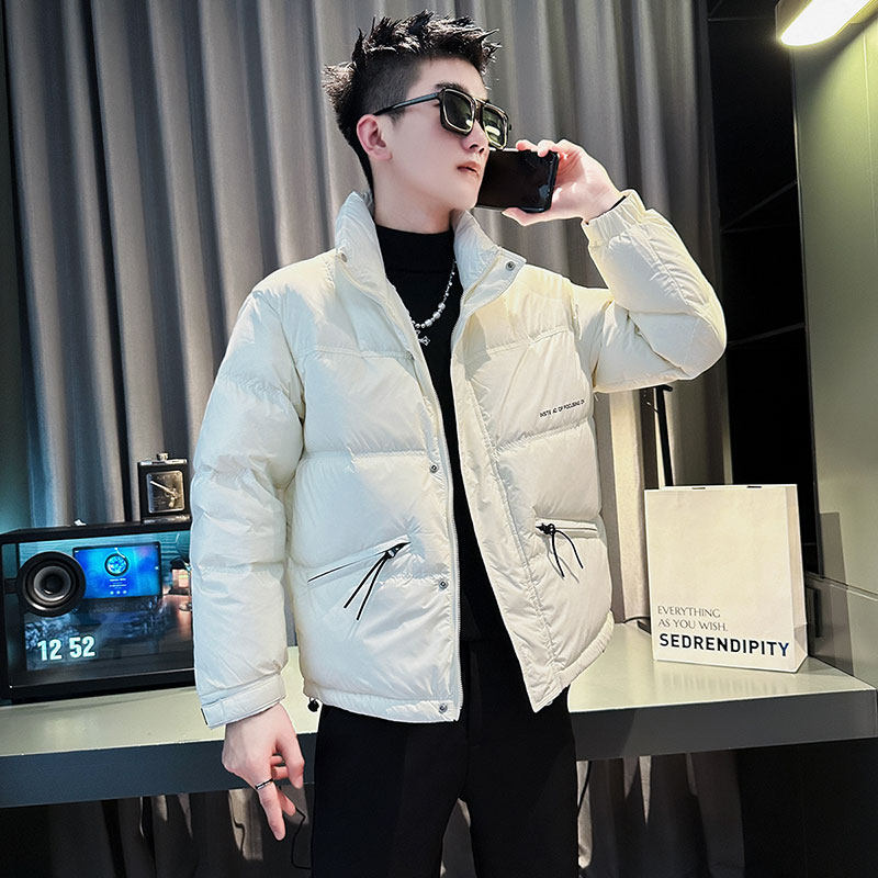 CF86-P148控198社会小伙立领ins棉衣外套潮流羽绒服男白1,男装羽绒服,电商A343