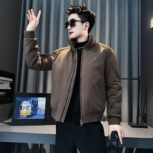 CF151-P138 控178 社会小伙麦穗拼接棉衣外套潮流棉服男棉袄 红咖图片