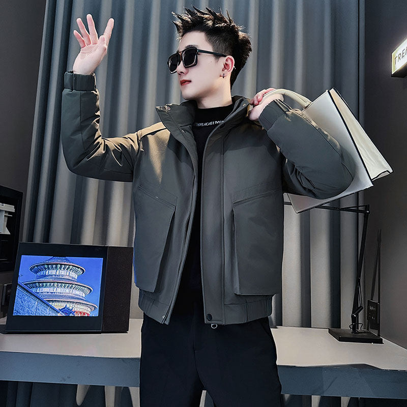 CF146-P138控178社会小伙店主风棉衣外套潮流棉服男森绿,男装棉衣,电商A343