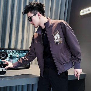 JK200-P98 控138 春季新款社会小伙潮店主风夹克男外套 紫2图片