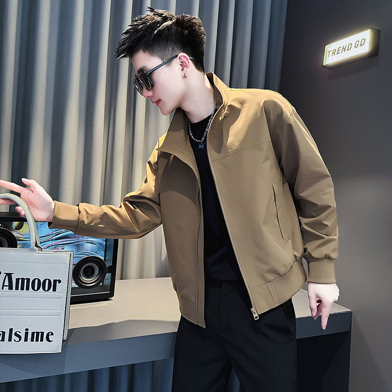JK209-P98 控138 春季新款社会小伙潮店主风夹克男外套 卡其2图片