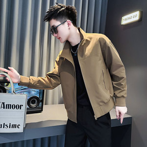 JK209-P98 控138 春季新款社会小伙潮店主风夹克男外套 卡其2图片