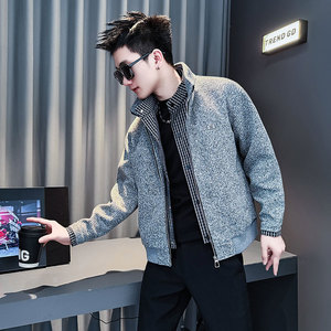 JK241-P138 控178 秋冬新款小伙店主风加厚夹克男外套 灰图片