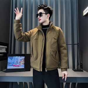 CF154-P138 控178 社会小伙店主风棉衣外套潮流棉服男棉袄 卡其图片