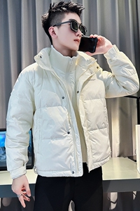 CF87-P148 控198 社会小伙假两件羽绒衣外套潮流羽绒服男 黑1图片