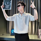 CS262-P58控78夏季中袖衬衫社会小伙潮流男套头衬衣白1，男装衬衫，电商A343