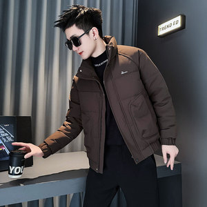 CF143-P138 控178 社会小伙店主风假两件棉衣外套潮流棉服男 咖图片