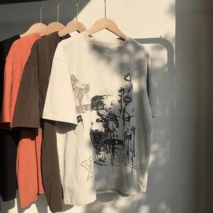 Morningoolala YLA复活款 OVERSIZE棉质印花水洗运动休闲短袖男女