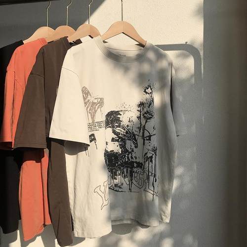 Morningoolala YLA复活款 OVERSIZE棉质印花水洗运动休闲短袖男女